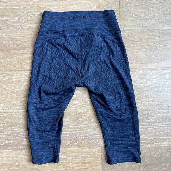 Outdoor Voices Tech Sweat Two-Tone Knee Cap Leggings Cropped Baltic/Night - Picture 4 of 5